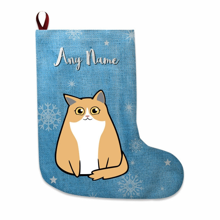Cats Personalized Christmas Stocking - Blue Jute - Image 2