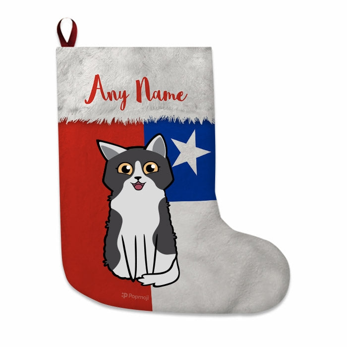 Cats Personalized Christmas Stocking - Chilean Flag - Image 1