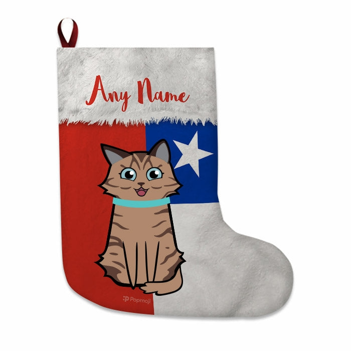Cats Personalized Christmas Stocking - Chilean Flag - Image 2