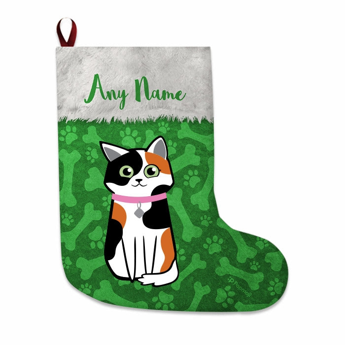 Cats Personalized Christmas Stocking - Bones Pattern - Image 2