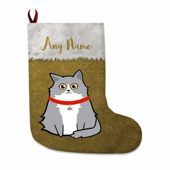 Cats Personalized Christmas Stocking - Classic Gold - Image 2