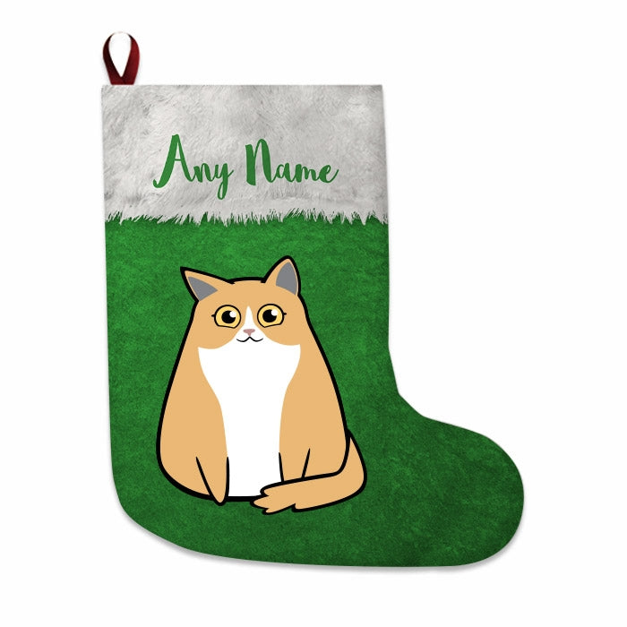 Cats Personalized Christmas Stocking - Classic Green - Image 1