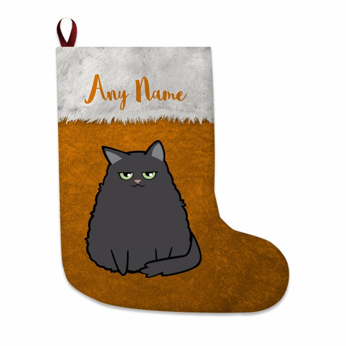 Cats Personalized Christmas Stocking - Classic Orange - Image 2