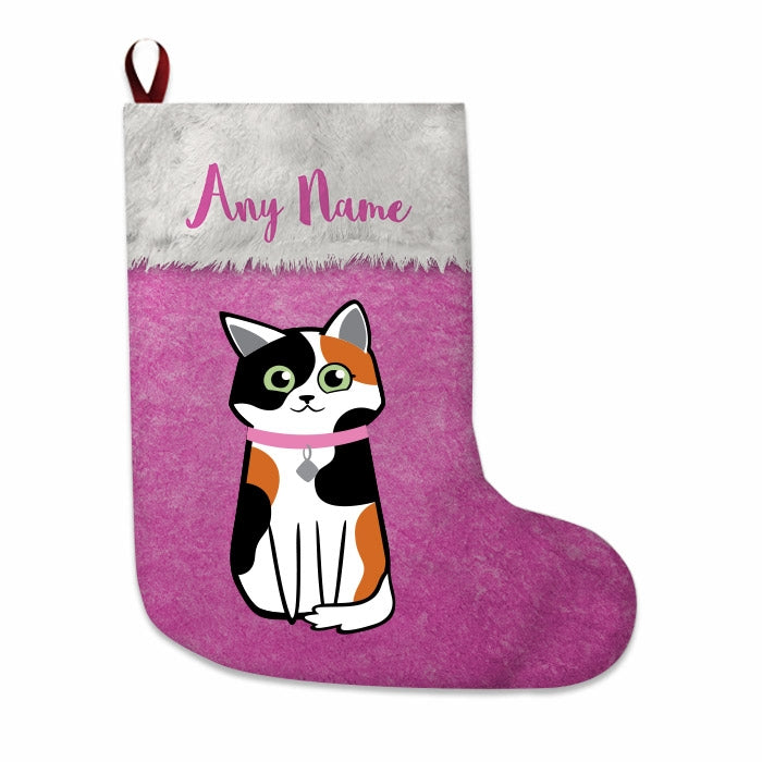 Cats Personalized Christmas Stocking - Classic Pink - Image 2