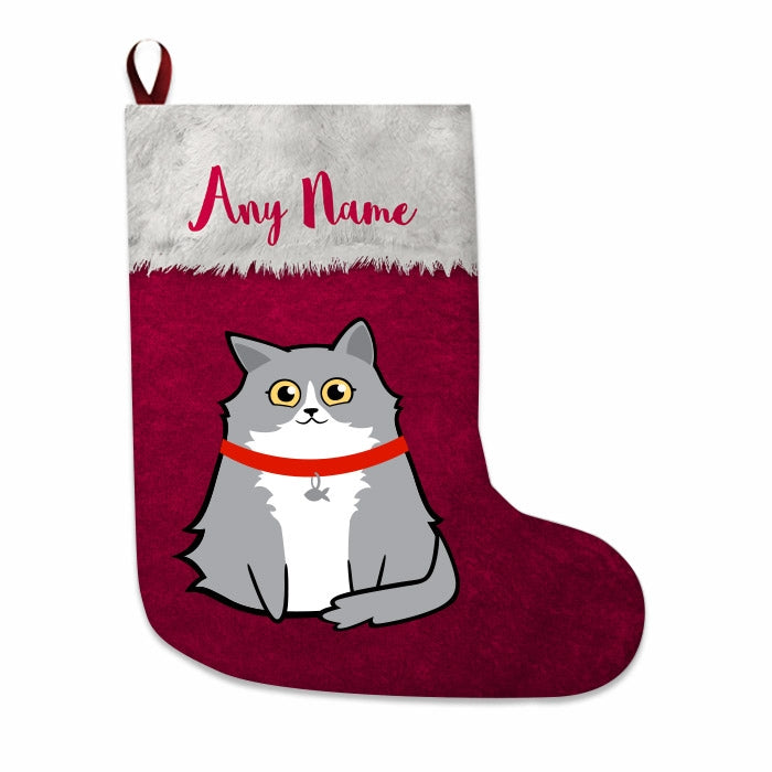 Cats Personalized Christmas Stocking - Classic Red - Image 1