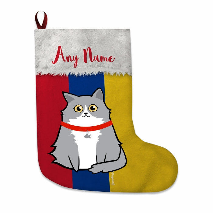 Cats Personalized Christmas Stocking - Columbian Flag - Image 2