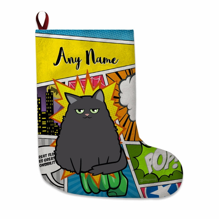 Cats Personalized Christmas Stocking - Comic Book - Image 2