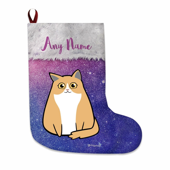 Cats Personalized Christmas Stocking - Galaxy Glitter - Image 1
