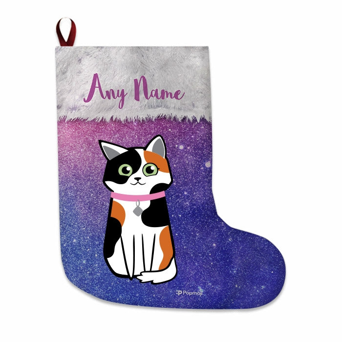 Cats Personalized Christmas Stocking - Galaxy Glitter - Image 2