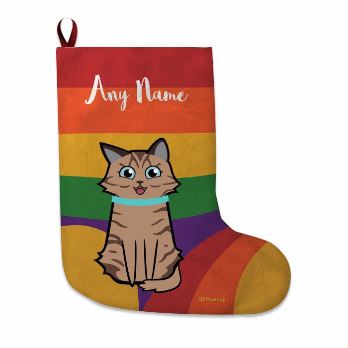Cats Personalized Christmas Stocking - Rainbow - Image 2