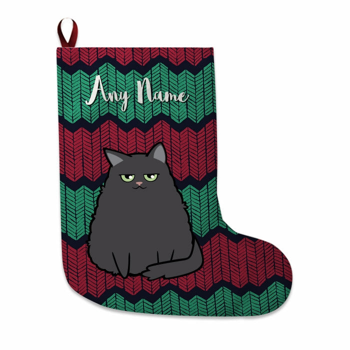 Cats Personalized Christmas Stocking - Zig Zags - Image 2