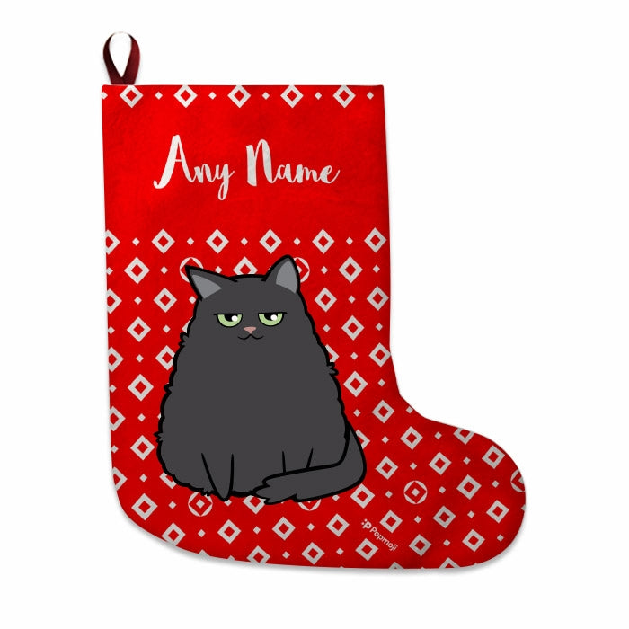 Cats Personalized Christmas Stocking - Diamonds Pattern - Image 2