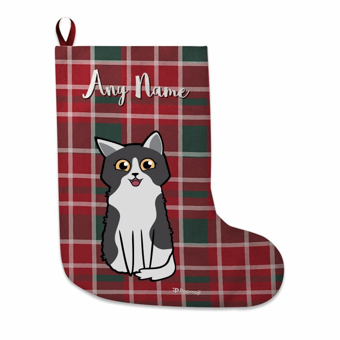 Cats Personalized Christmas Stocking - Tartan - Image 2