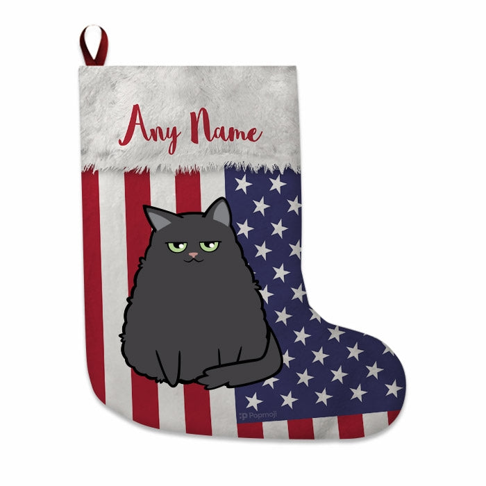 Cats Personalized Christmas Stocking - American Flag - Image 2