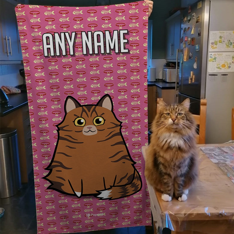 Personalized Cat Collar Beach Towel - Image 3