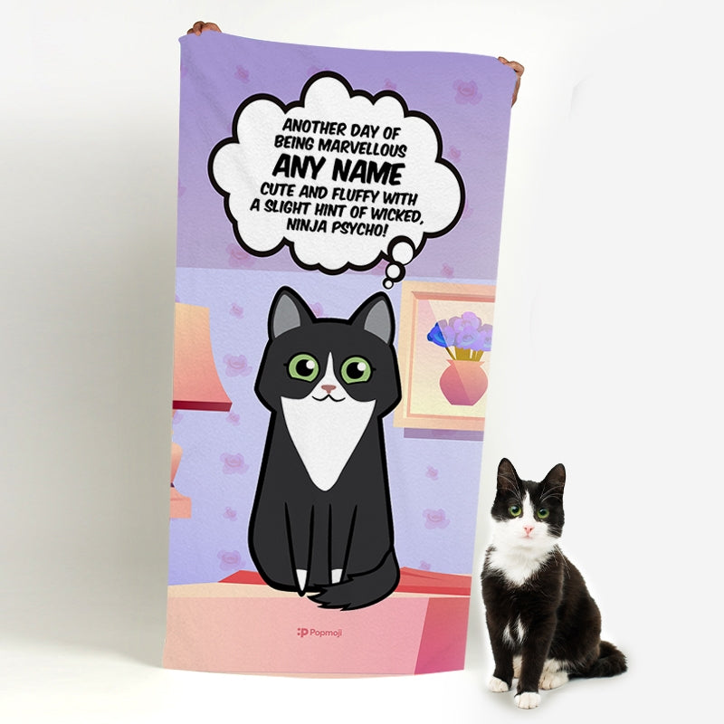 Personalized Cat Cute And Fluffy Beach Towel - Image 2