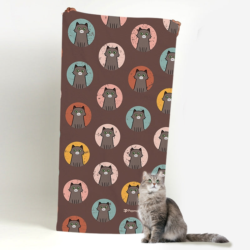 Personalized Cat Emoji Beach Towel - Image 4