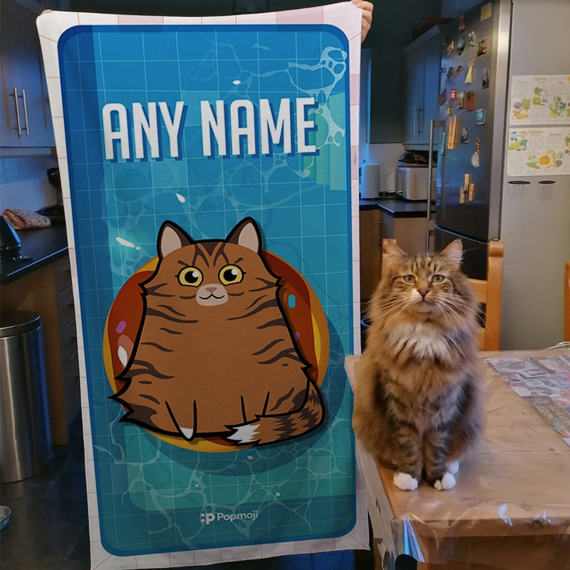 Personalized Cat Pool Time Beach Towel - Image 4