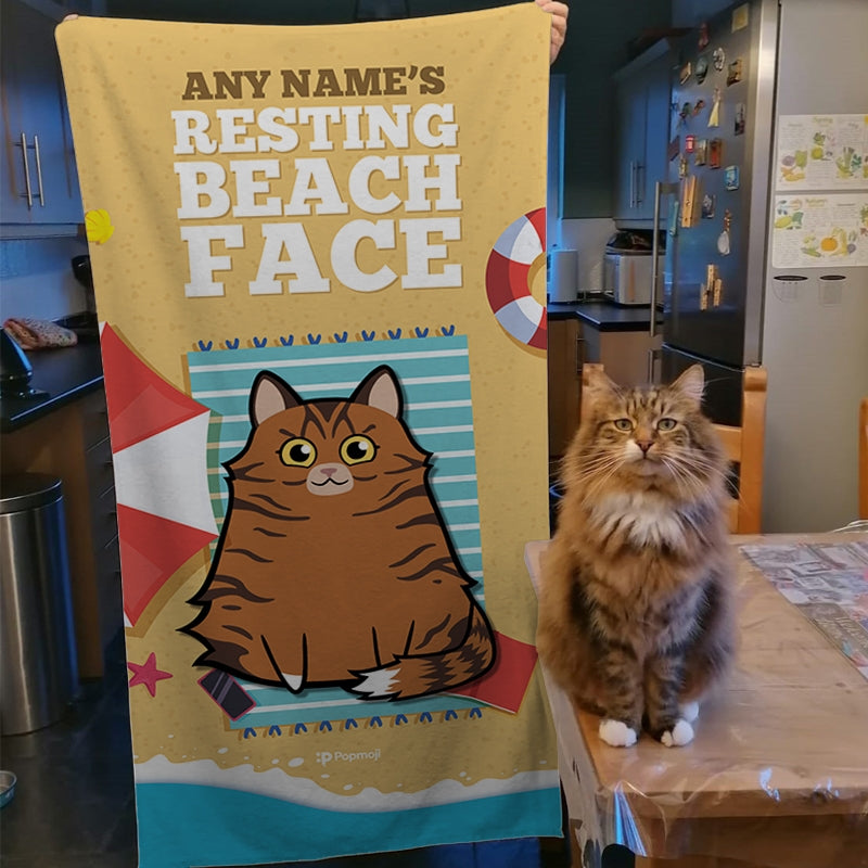 Personalized Cat Resting Beach Towel - Image 4