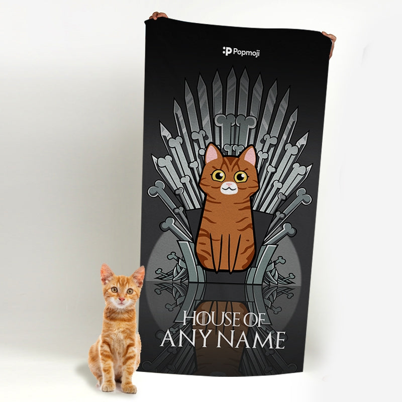 Personalized Cat Throne Beach Towel - Image 4