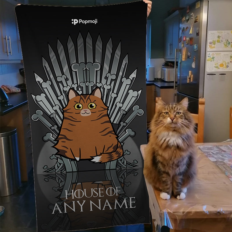 Personalized Cat Throne Beach Towel - Image 3