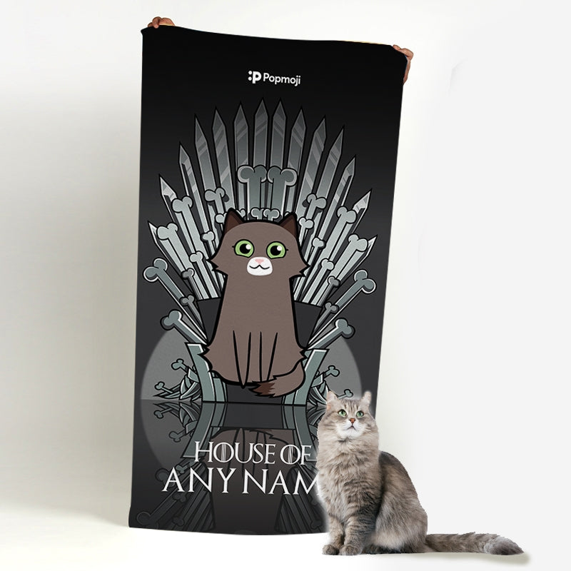Personalized Cat Throne Beach Towel - Image 2