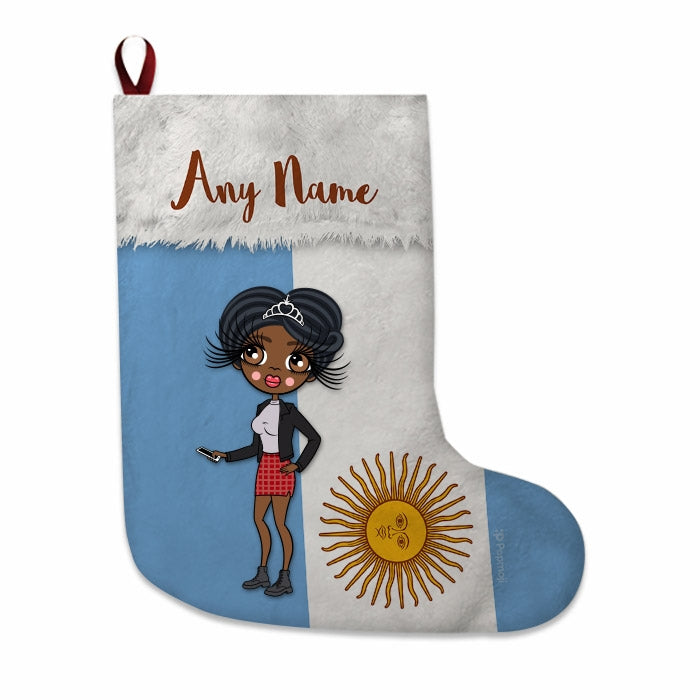 Womens Personalized Christmas Stocking - Argentinian Flag - Image 4
