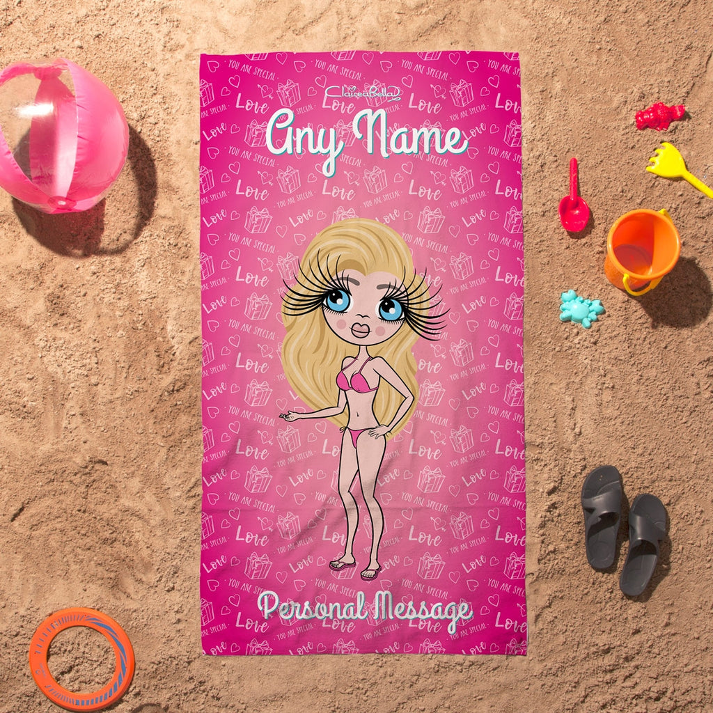 ClaireaBella Pink Presents Beach Towel - Image 5