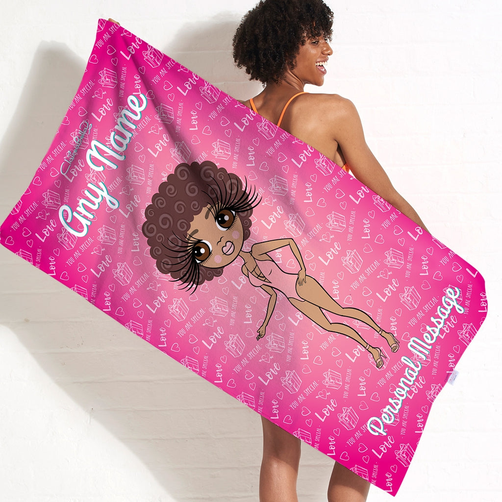 ClaireaBella Pink Presents Beach Towel - Image 1