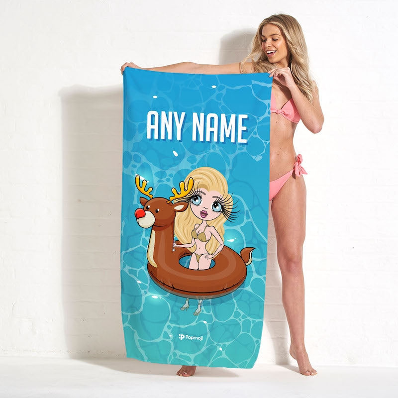 ClaireaBella Inflatable Reindeer Beach Towel - Image 2