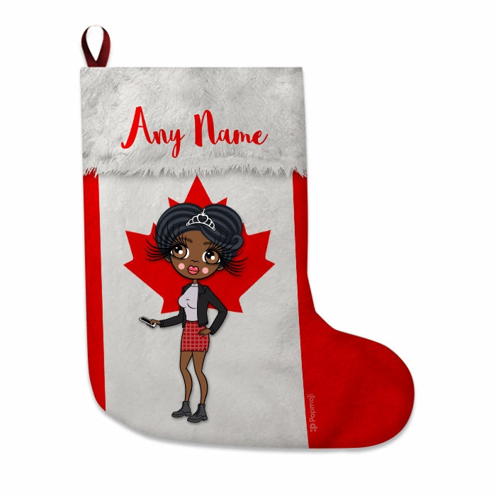 Womens Personalized Christmas Stocking - Canadian Flag - Image 1