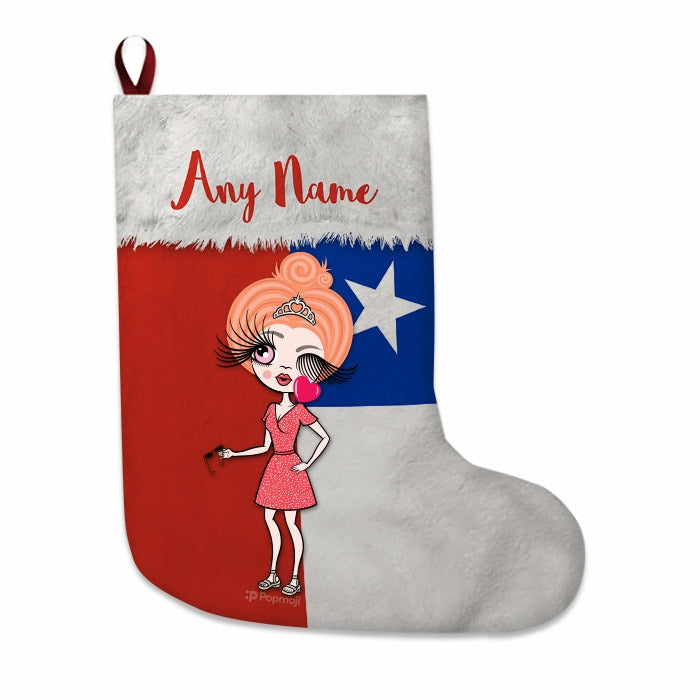 Womens Personalized Christmas Stocking - Chilean Flag - Image 3