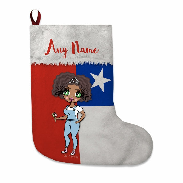 Womens Personalized Christmas Stocking - Chilean Flag - Image 4
