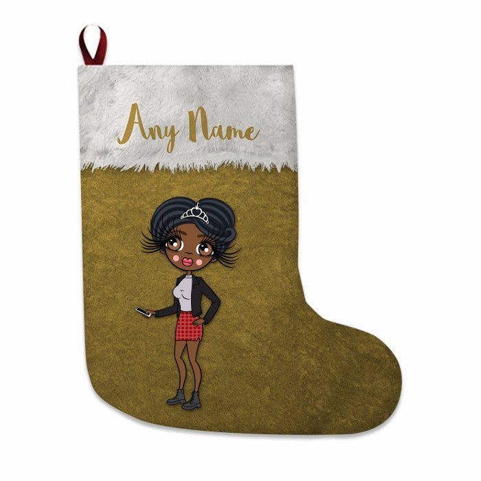 Womens Personalized Christmas Stocking - Classic Gold - Image 1
