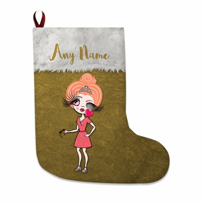 Womens Personalized Christmas Stocking - Classic Gold - Image 3