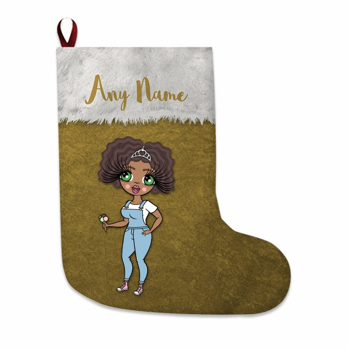 Womens Personalized Christmas Stocking - Classic Gold - Image 4