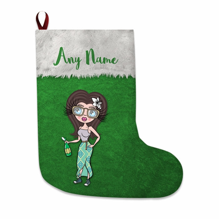 Womens Personalized Christmas Stocking - Classic Green - Image 3