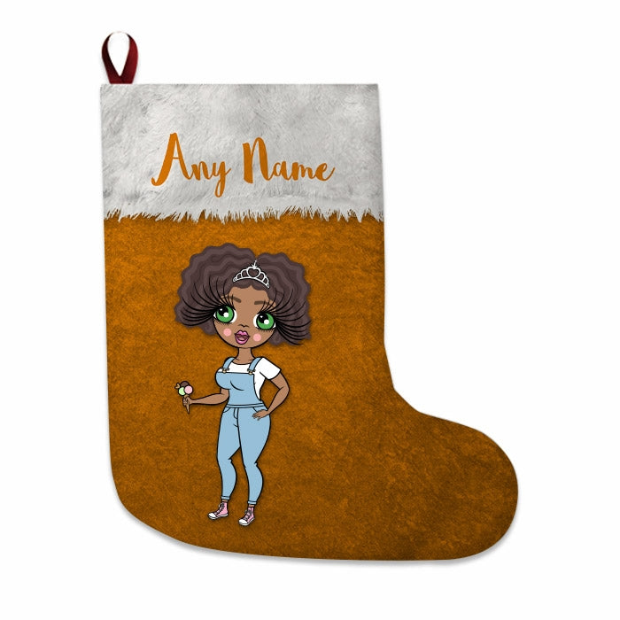 Womens Personalized Christmas Stocking - Classic Orange - Image 1