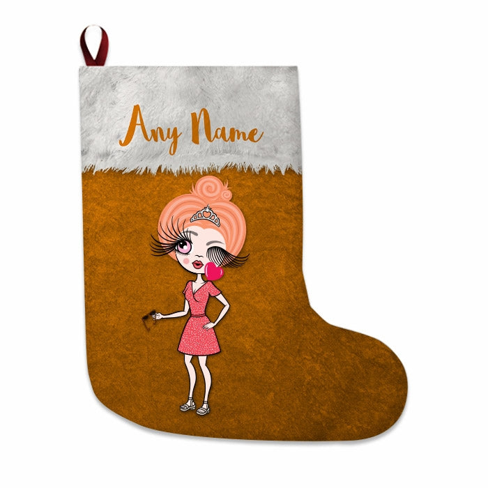 Womens Personalized Christmas Stocking - Classic Orange - Image 3