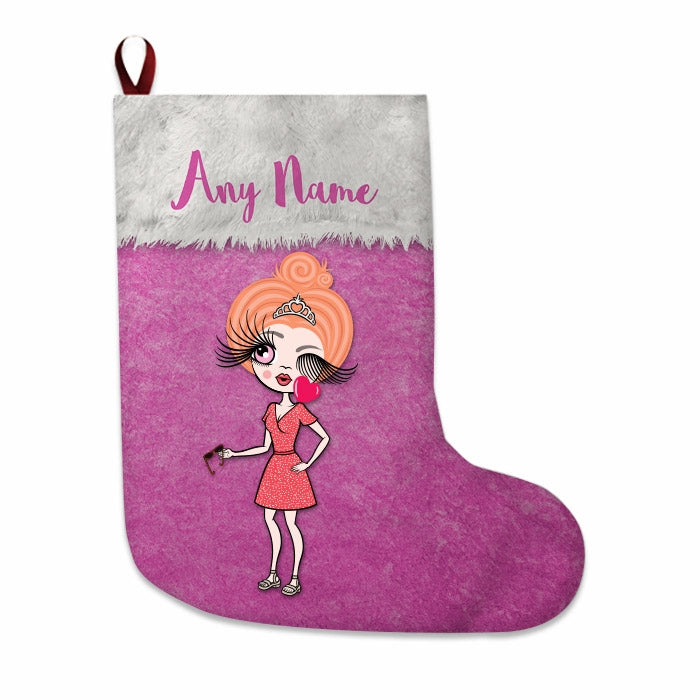 Womens Personalized Christmas Stocking - Classic Pink - Image 3