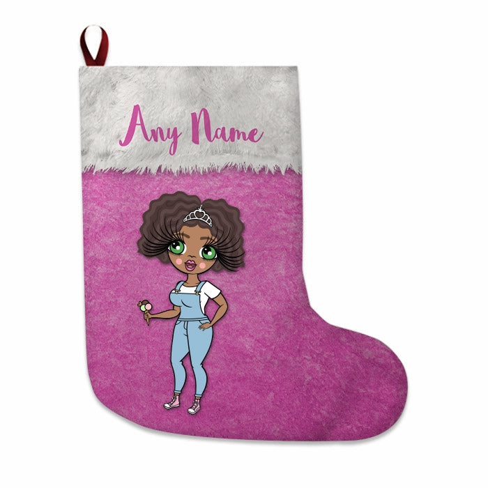 Womens Personalized Christmas Stocking - Classic Pink - Image 1