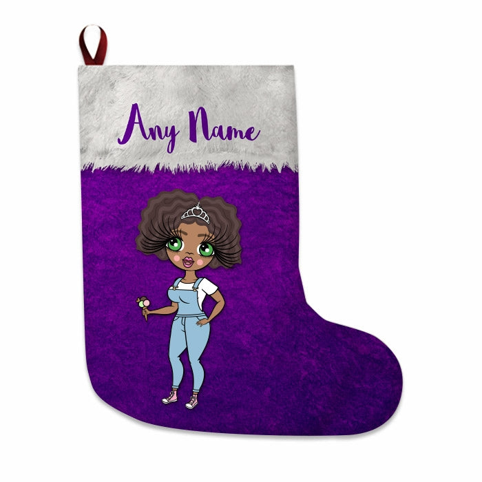 Womens Personalized Christmas Stocking - Classic Purple - Image 1