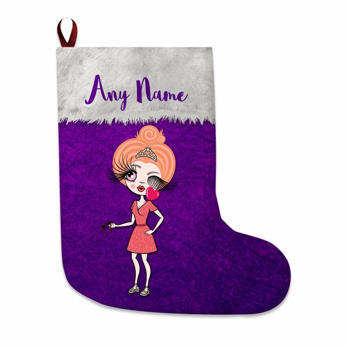 Womens Personalized Christmas Stocking - Classic Purple - Image 3