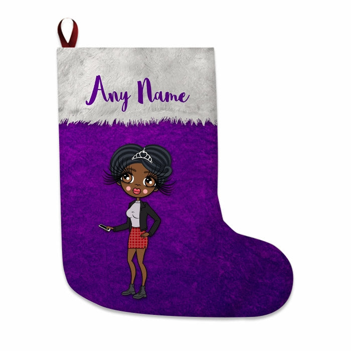 Womens Personalized Christmas Stocking - Classic Purple - Image 4