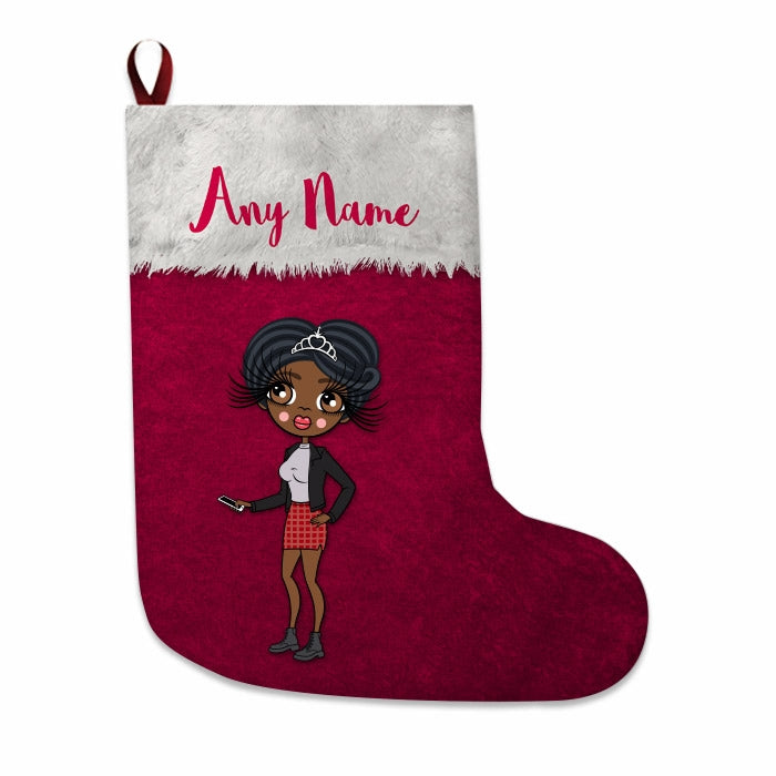Womens Personalized Christmas Stocking - Classic Red - Image 1