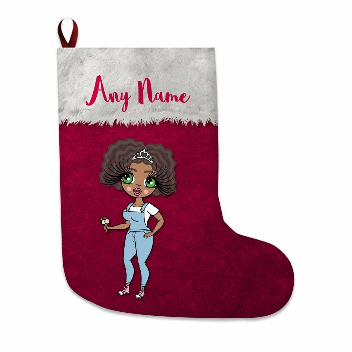 Womens Personalized Christmas Stocking - Classic Red - Image 4