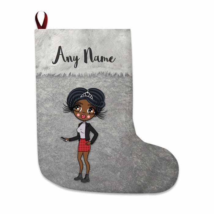 Womens Personalized Christmas Stocking - Classic Silver - Image 2