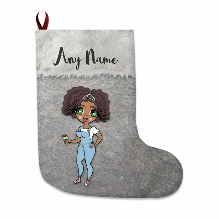 Womens Personalized Christmas Stocking - Classic Silver - Image 3