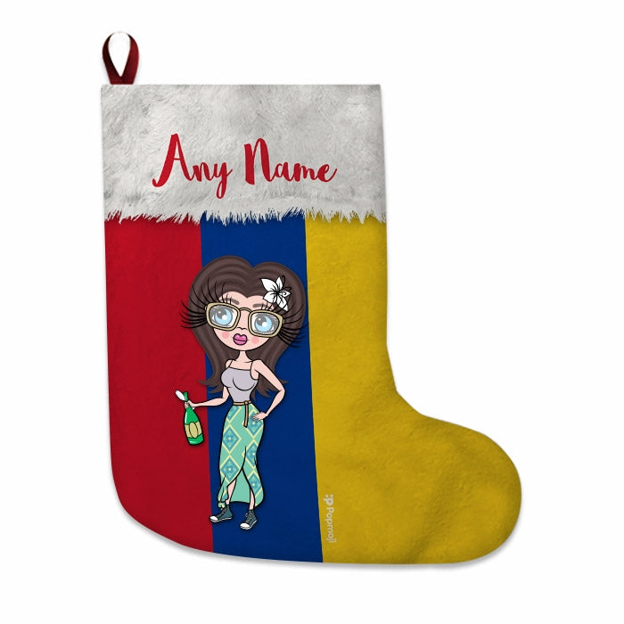 Womens Personalized Christmas Stocking - Columbian Flag - Image 2