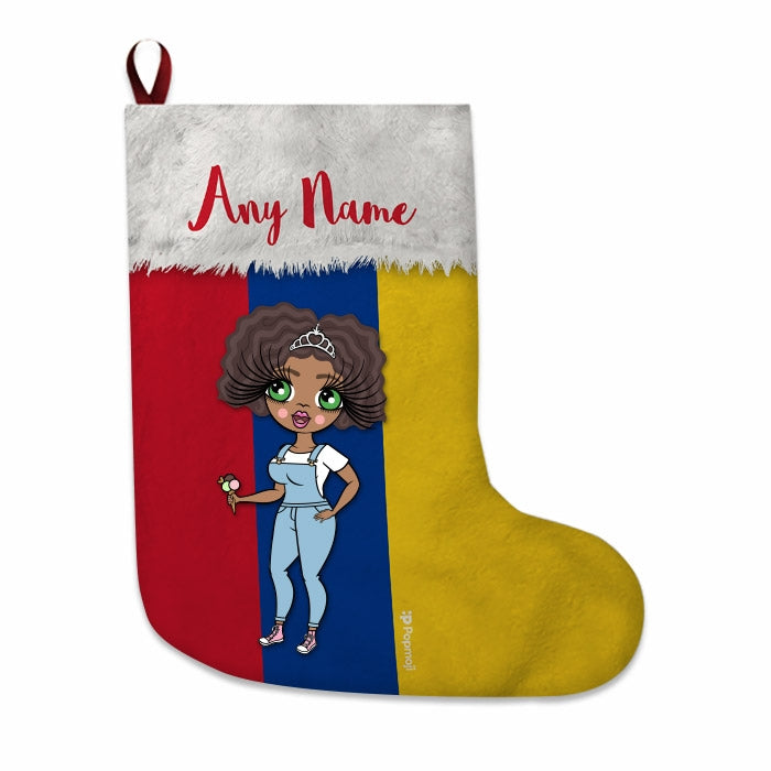 Womens Personalized Christmas Stocking - Columbian Flag - Image 1